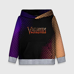 Толстовка-худи детская Valheim logo pattern, цвет: 3D-меланж