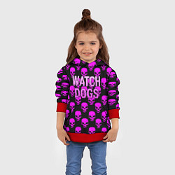 Толстовка-худи детская Watch dogs neon skull, цвет: 3D-красный — фото 2