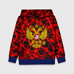 Толстовка-худи детская Россия текстура символика, цвет: 3D-синий