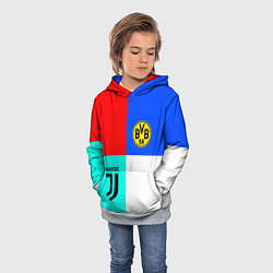 Толстовка-худи детская Juventus x Borussia, цвет: 3D-меланж — фото 2