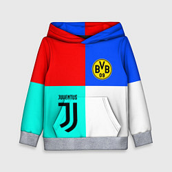 Толстовка-худи детская Juventus x Borussia, цвет: 3D-меланж