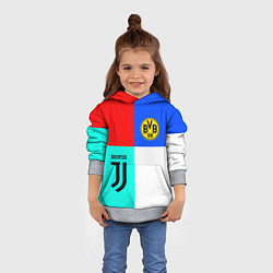 Толстовка-худи детская Juventus x Borussia, цвет: 3D-меланж — фото 2