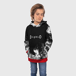 Толстовка-худи детская Diablo fire black, цвет: 3D-красный — фото 2