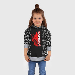 Толстовка-худи детская Samurai japan steel, цвет: 3D-меланж — фото 2