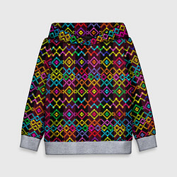 Толстовка-худи детская Этнический геометрический узор, цвет: 3D-меланж