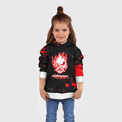 Толстовка-худи детская Samurai flame logo, цвет: 3D-белый — фото 2