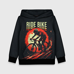 Толстовка-худи детская Ride bike, цвет: 3D-черный
