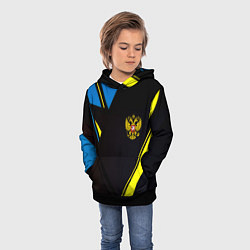 Толстовка-худи детская Имперская Россия спорт геомтерия, цвет: 3D-черный — фото 2