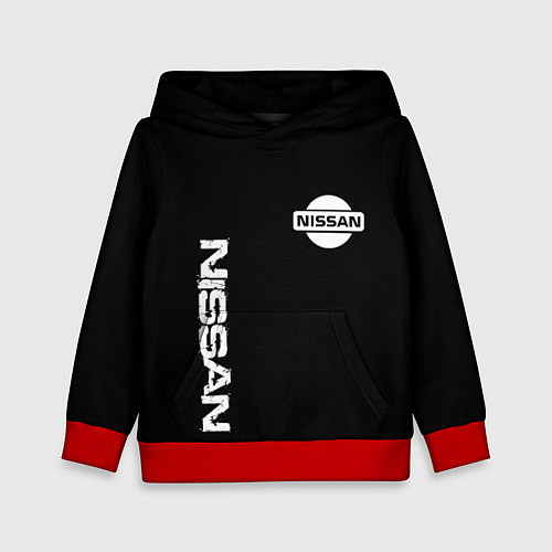Детская толстовка Nissan logo white auto / 3D-Красный – фото 1