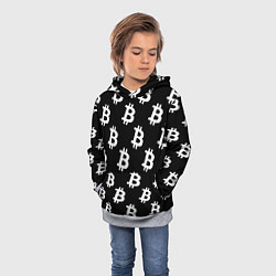 Толстовка-худи детская Биткоин блокчейн, цвет: 3D-меланж — фото 2