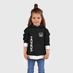 Толстовка-худи детская Honda white logo auto, цвет: 3D-белый — фото 2
