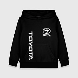 Толстовка-худи детская Toyota logo white steel, цвет: 3D-черный