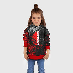 Толстовка-худи детская Samurai брызги красок, цвет: 3D-красный — фото 2