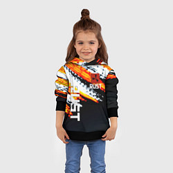 Толстовка-худи детская RUST краски текстура абстрактная, цвет: 3D-черный — фото 2