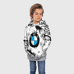 Толстовка-худи детская BMW x Mercedes краски, цвет: 3D-меланж — фото 2