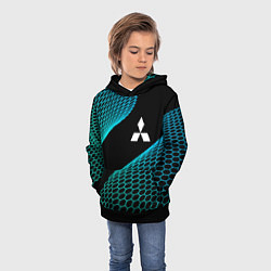 Толстовка-худи детская Mitsubishi electro hexagon, цвет: 3D-черный — фото 2