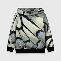 Толстовка-худи детская Абстракция - крыло бабочки, цвет: 3D-черный