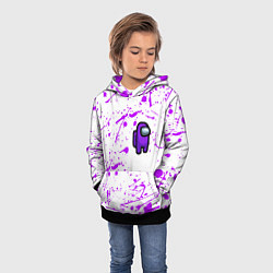 Толстовка-худи детская Among us neon colors game, цвет: 3D-черный — фото 2
