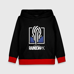 Толстовка-худи детская Rainbow six siege logo, цвет: 3D-красный