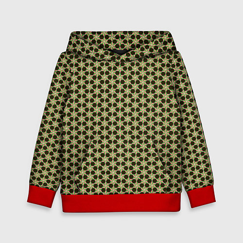 Детская толстовка Паттерн сетчатый с черными шестигранниками / 3D-Красный – фото 1