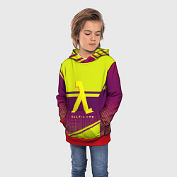 Толстовка-худи детская Half life geometry valve logo, цвет: 3D-красный — фото 2