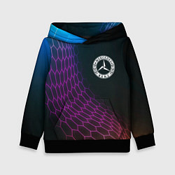 Толстовка-худи детская Mercedes neon hexagon, цвет: 3D-черный