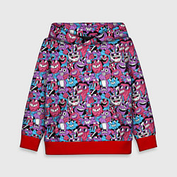 Толстовка-худи детская Смеющиеся монстры, цвет: 3D-красный