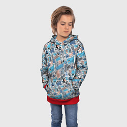 Толстовка-худи детская Дудл животные и монстры, цвет: 3D-красный — фото 2