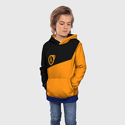 Толстовка-худи детская Half life orange game, цвет: 3D-синий — фото 2