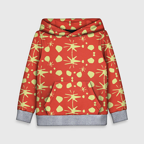 Детская толстовка Лимонные пятна на красном цвете Фиеста / 3D-Меланж – фото 1
