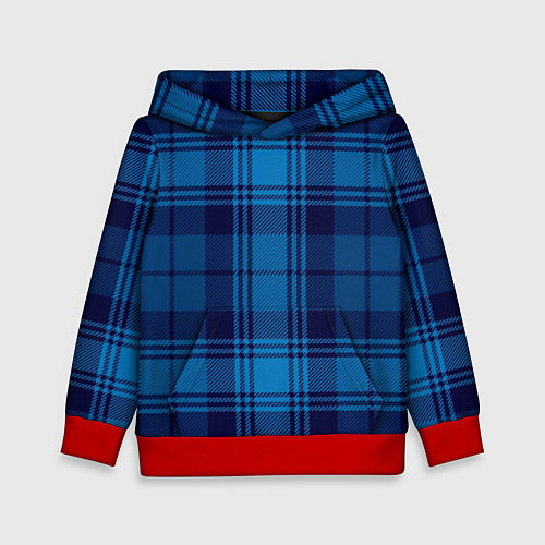 Детская толстовка Синяя клетка / 3D-Красный – фото 1