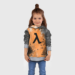 Толстовка-худи детская Half life оранжевые краски, цвет: 3D-меланж — фото 2