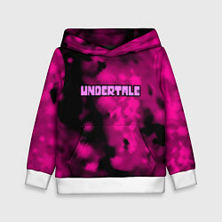 Толстовка-худи детская Undertale pink game, цвет: 3D-белый