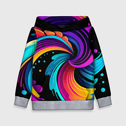 Толстовка-худи детская Яркая красочная абстракция - нейроарт, цвет: 3D-меланж