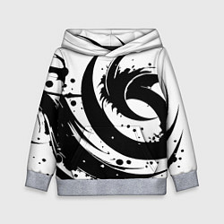 Толстовка-худи детская Ai art black and white abstraction, цвет: 3D-меланж
