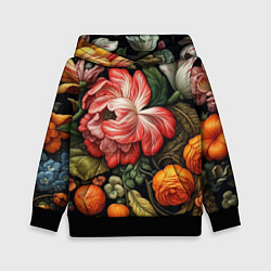 Толстовка-худи детская Набивной рисунок, цвет: 3D-черный