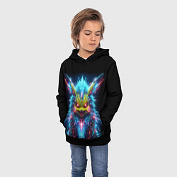Толстовка-худи детская Terrible Pikachu - nightmare, цвет: 3D-черный — фото 2