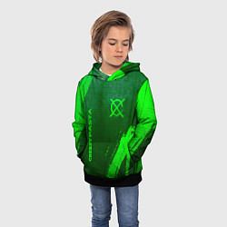 Толстовка-худи детская CreepyPasta - green gradient вертикально, цвет: 3D-черный — фото 2
