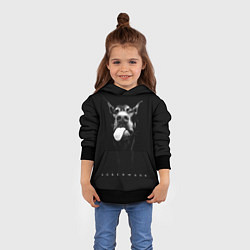 Толстовка-худи детская Dobermann head, цвет: 3D-черный — фото 2