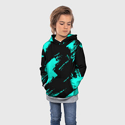 Толстовка-худи детская Неоновые краски текстура, цвет: 3D-меланж — фото 2