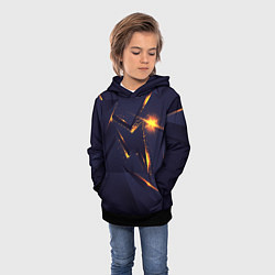 Толстовка-худи детская Золотые неоновые плиты, цвет: 3D-черный — фото 2