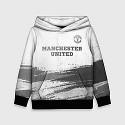 Толстовка-худи детская Manchester United - white gradient посередине, цвет: 3D-черный