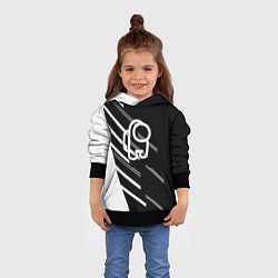 Толстовка-худи детская Among us pattern sport, цвет: 3D-черный — фото 2