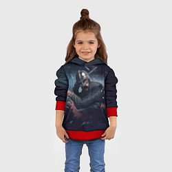 Толстовка-худи детская Викинг хускарл с секирой, цвет: 3D-красный — фото 2