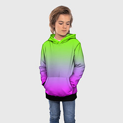 Толстовка-худи детская Неоновая градиент абстракция, цвет: 3D-черный — фото 2