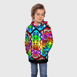 Толстовка-худи детская Geometry smile dash, цвет: 3D-черный — фото 2