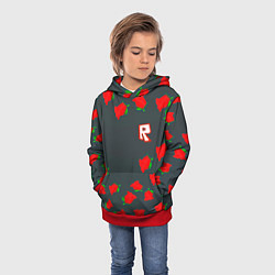 Толстовка-худи детская Roblox rose, цвет: 3D-красный — фото 2