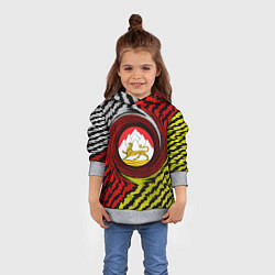 Толстовка-худи детская Осетия полоски, цвет: 3D-меланж — фото 2