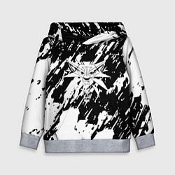 Толстовка-худи детская Ведьмак белые краски, цвет: 3D-меланж