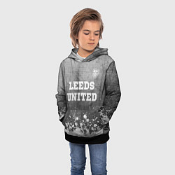 Толстовка-худи детская Leeds United - grey gradient посередине, цвет: 3D-черный — фото 2